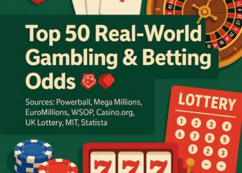Top 50 Real-World Gambling & Betting Odds 

1.  Slot machine jackpot – 1 in 49,8