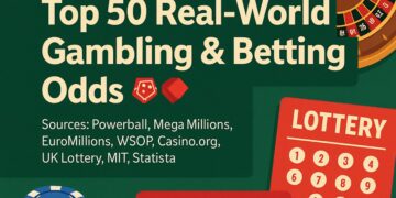 Top 50 Real-World Gambling & Betting Odds 

1.  Slot machine jackpot – 1 in 49,8