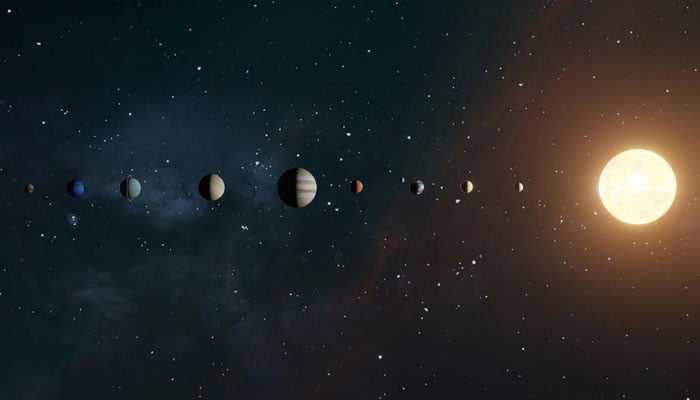 Illustration of planets in the solar system.