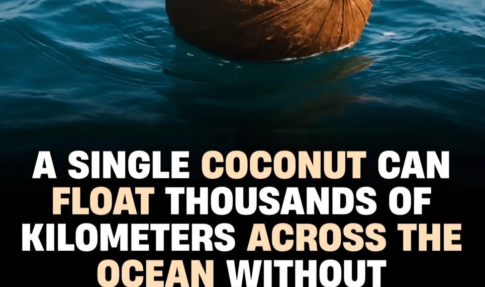 Thanks to its tough, waterproof shell and buoyant husk, a coconut can drift acro