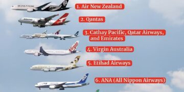 Top 10 Safest Full-Service Airlines in the World (2025) 

1.  Air New Zealand
2.