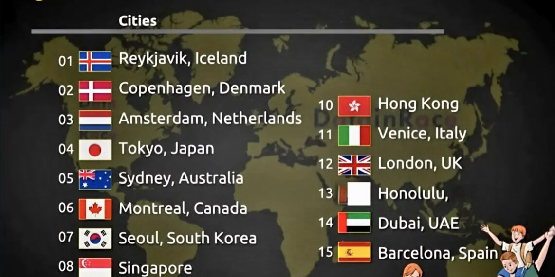 Top 15 Safest Cities in the World for Travelers

1.  Reykjavik, Iceland
2.  Cope