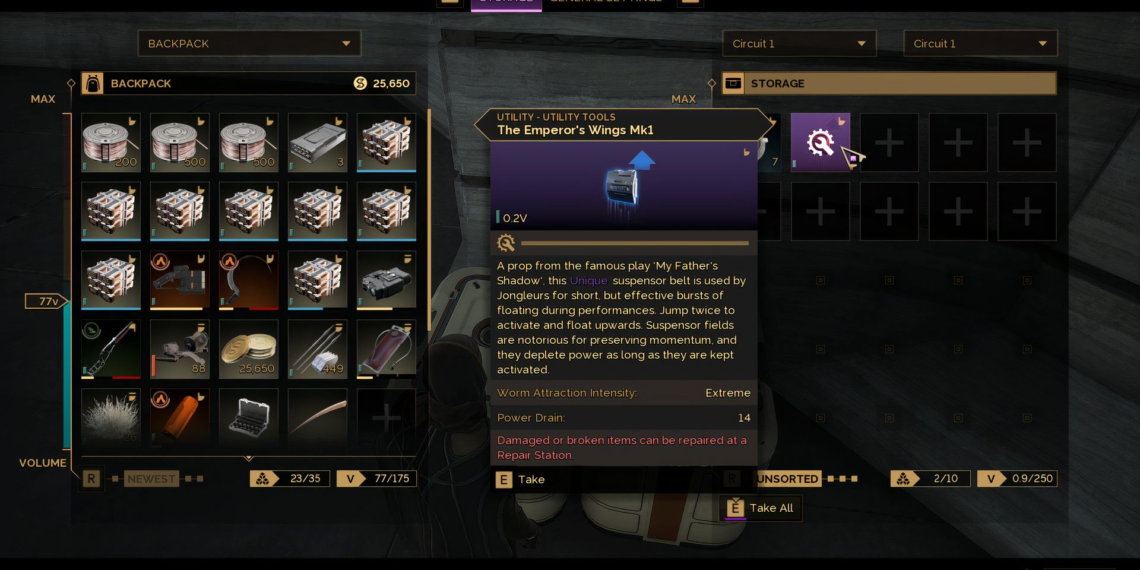 Completing the Emperor Wings Suspensor Belt in Dune: Awakening