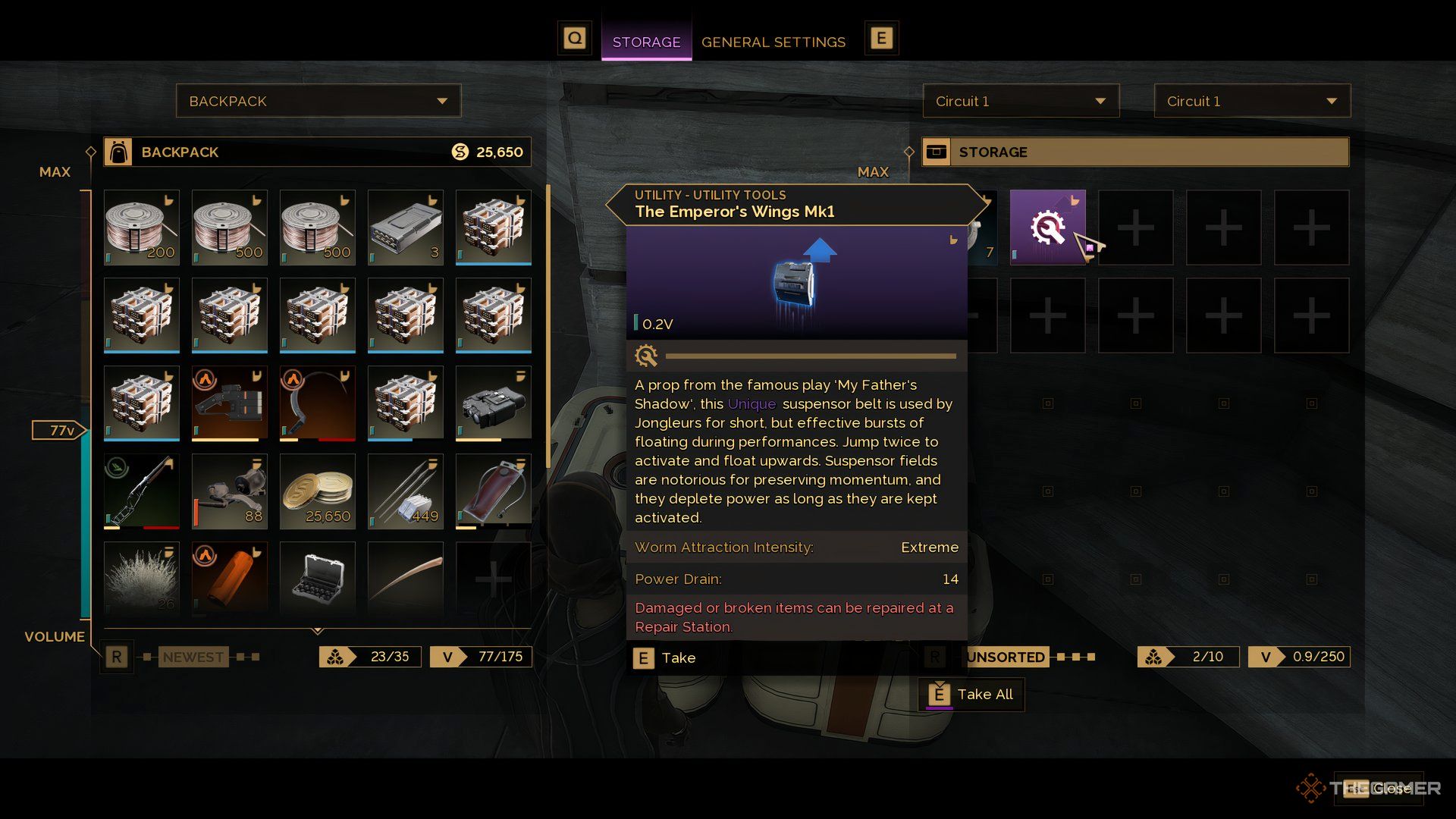 Completing the Emperor Wings Suspensor Belt in Dune: Awakening
