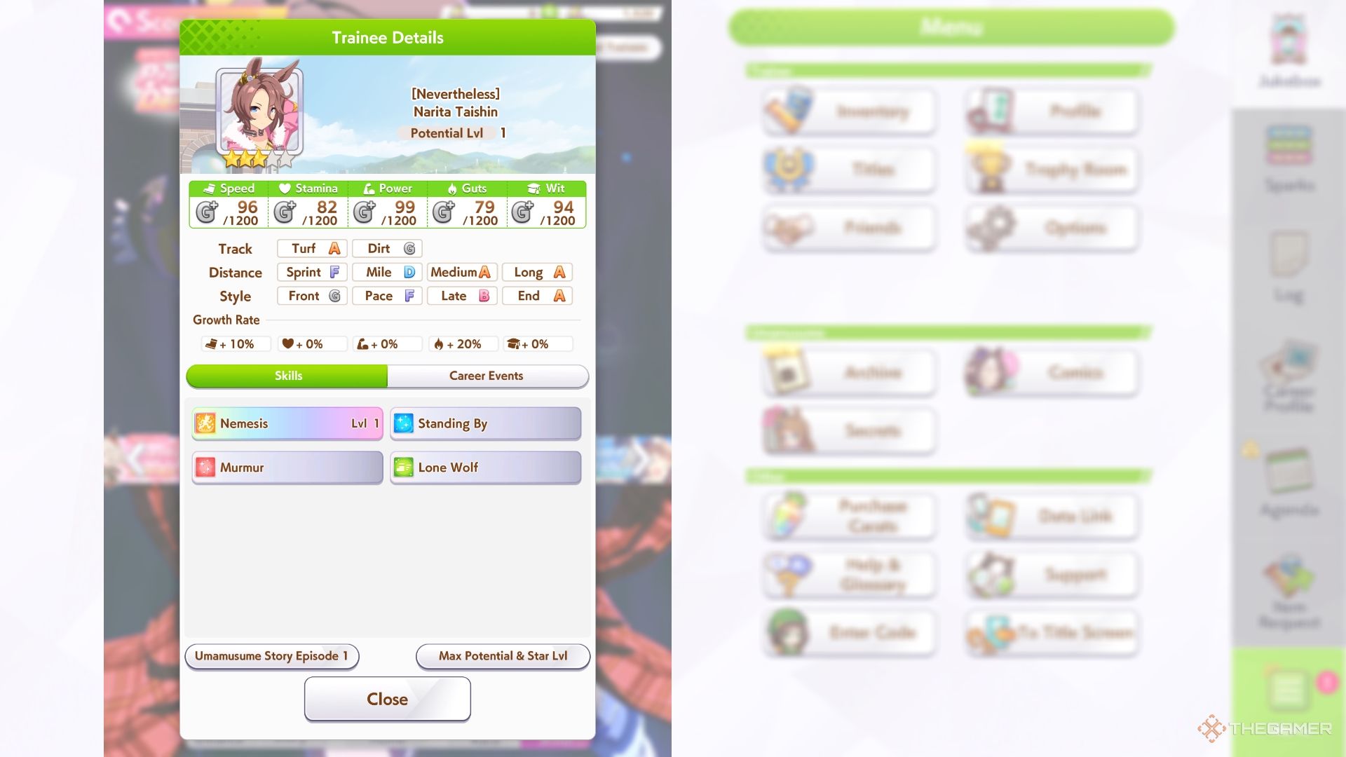 Narita Taishin Base Stats