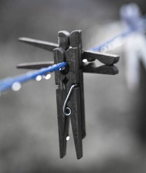 Digital warning alert while man types on a keyboard