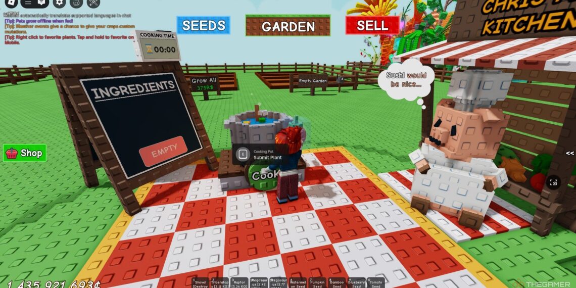 Complete Cooking Recipe & Ingredient List for Solving a Garden Challenge
