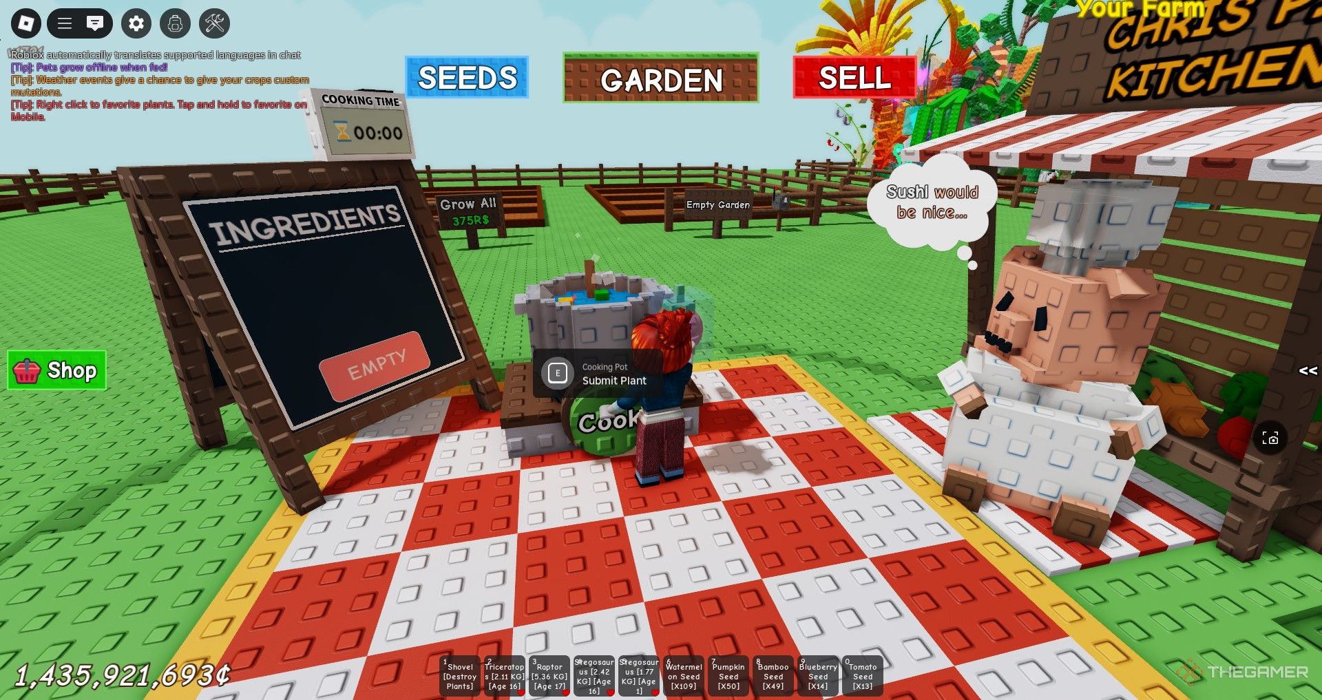 Complete Cooking Recipe & Ingredient List for Solving a Garden Challenge