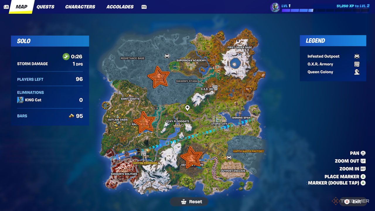 Completing Queen Bugs Challenges to Earn Mythics and Medallions in Fortnite S6.