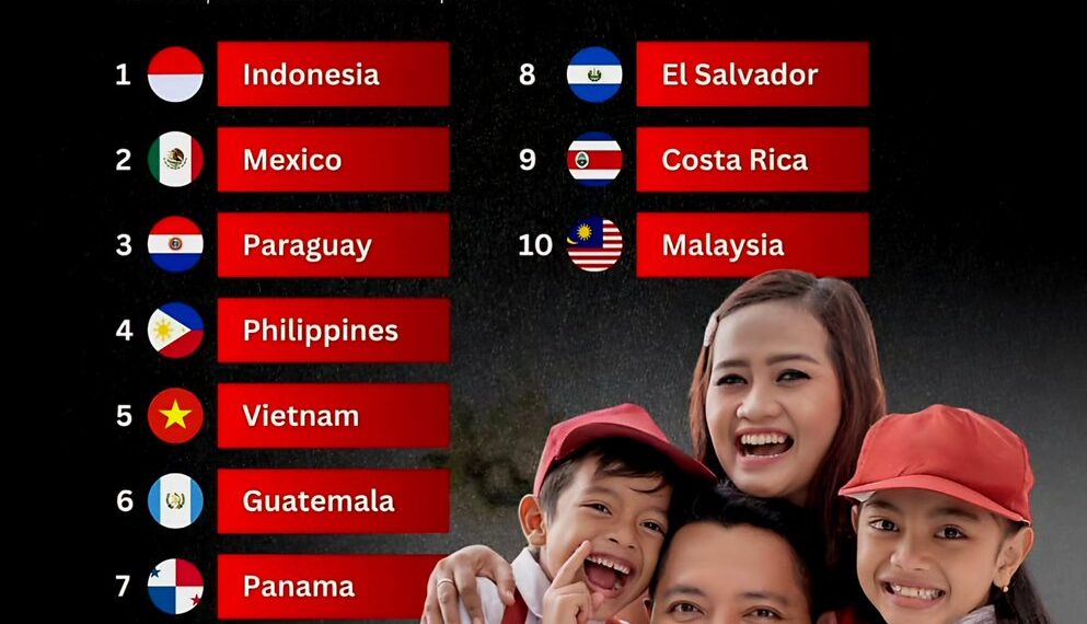 Top 10 Countries That Smile the Most
1. Indonesia
2. Mexico
3. Paraguay
4.