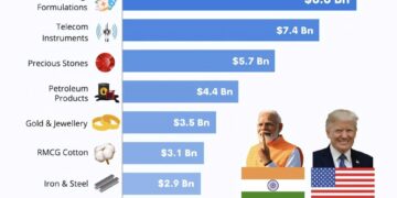Top 10 Products India Exports to the USA

1.  Drug Formulations – $8.8 Bn
2.  Te