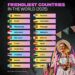 Top 20 Friendliest Countries in 2025

1.  Mexico
2.  Brazil
3.  Philippines
4.