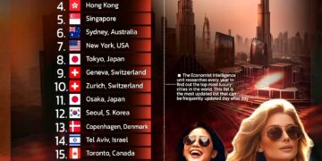 Top 20 Most Luxurious Cities in the World

1.  Dubai, UAE
2.  Los Angeles, USA
3