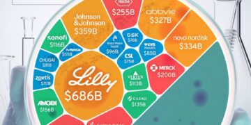 Top 20 Pharmaceutical Companies by Market Cap 2025 

1.  Lilly – $686B
2.  Johns