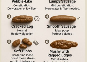 What Your Poop Says About You – 7 Types  

1.  Pebble-Like
 Constipation
 Dehydr
