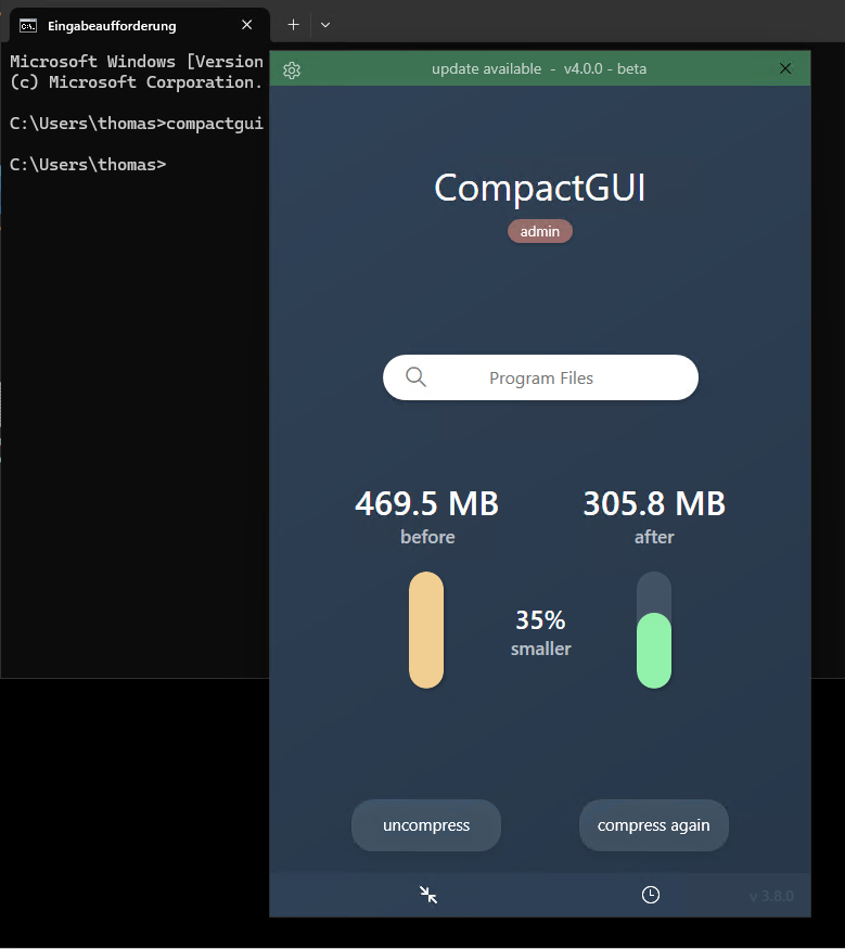 CompactGUI Interface