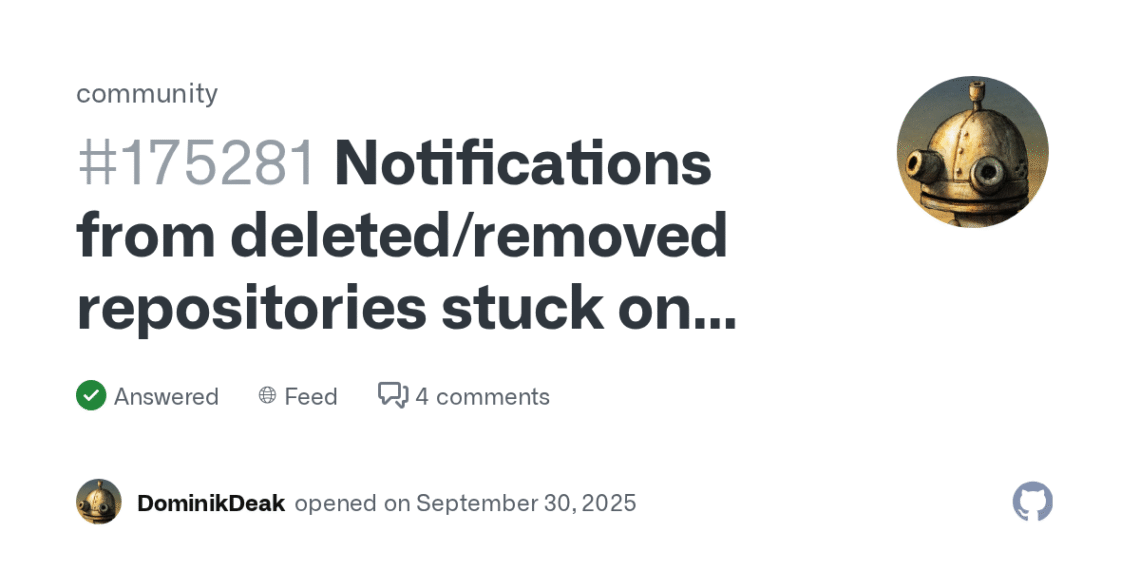 How To Clear Persistent GitHub Notification for Removed Repository