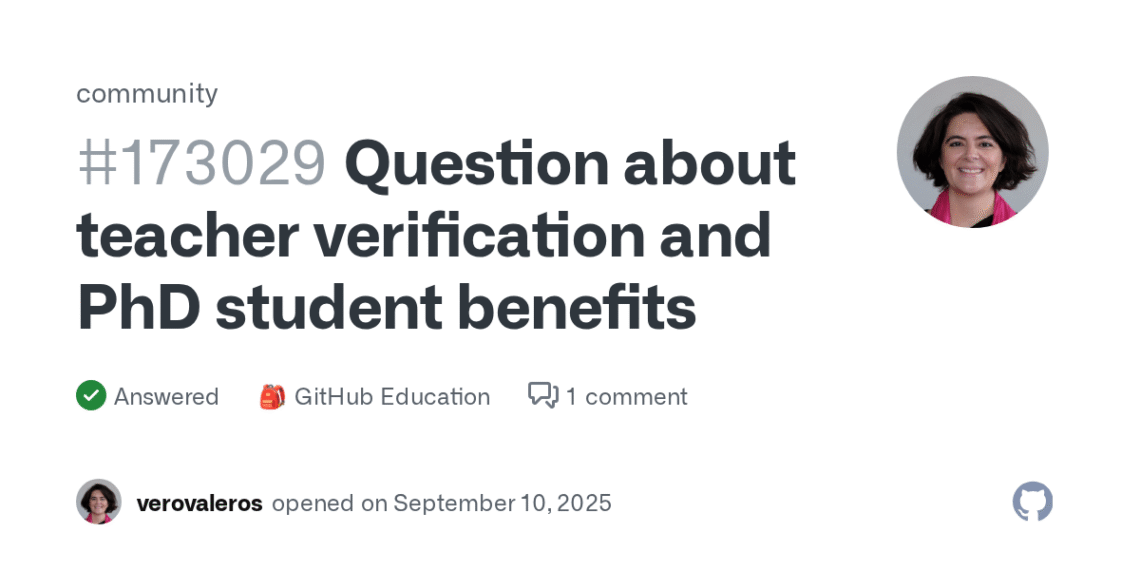 How To Confirm if GitHub Education Benefits Change When a Teacher Becomes a PhD Student