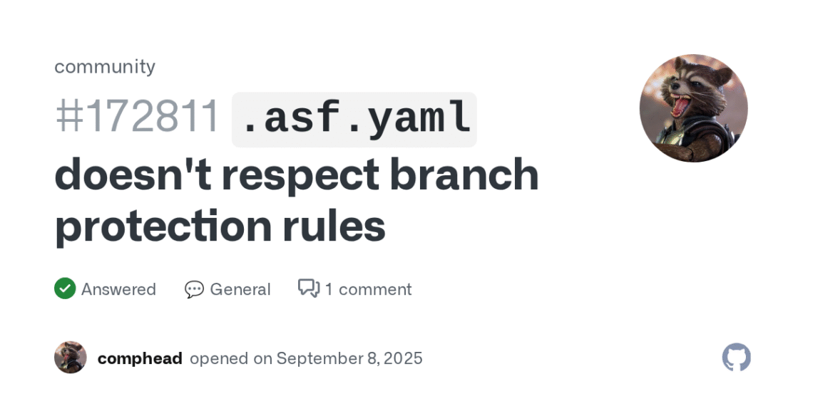 How To Enforce GitHub Branch Protection for DataFusion PRs