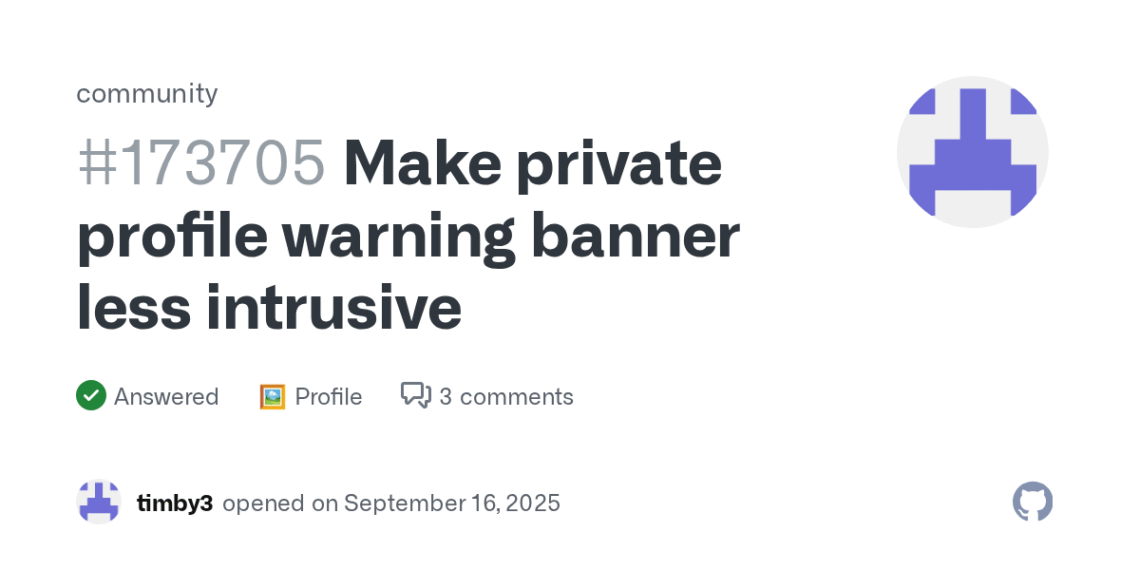 How to Hide the Blue Banner on Your Private GitHub Profile