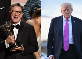 Stephen Colbert Mocks Trump After 'Late Show' Wins First Emmy