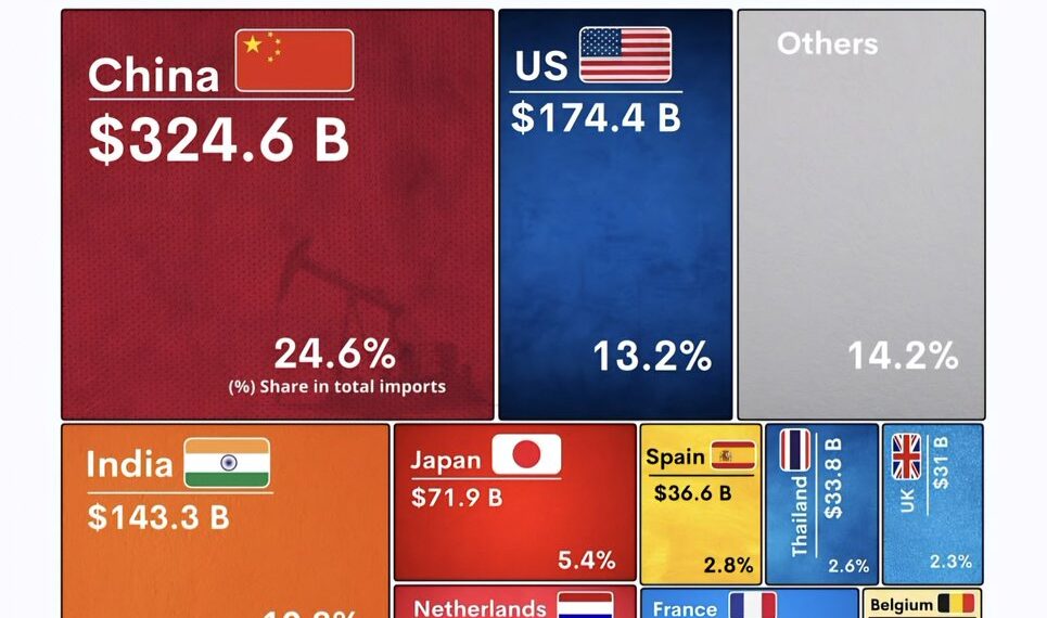 Top 15 Countries That Imported the Most Crude Oil in 2024
