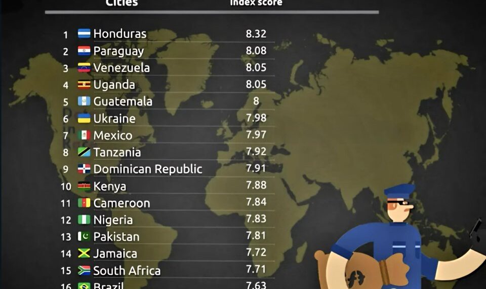 Top 20 Countries with the Most Corrupt Police Force