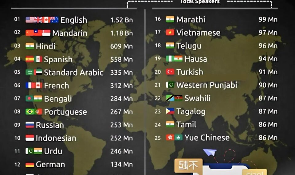 World's Top 25 Most Spoken Languages in 2025