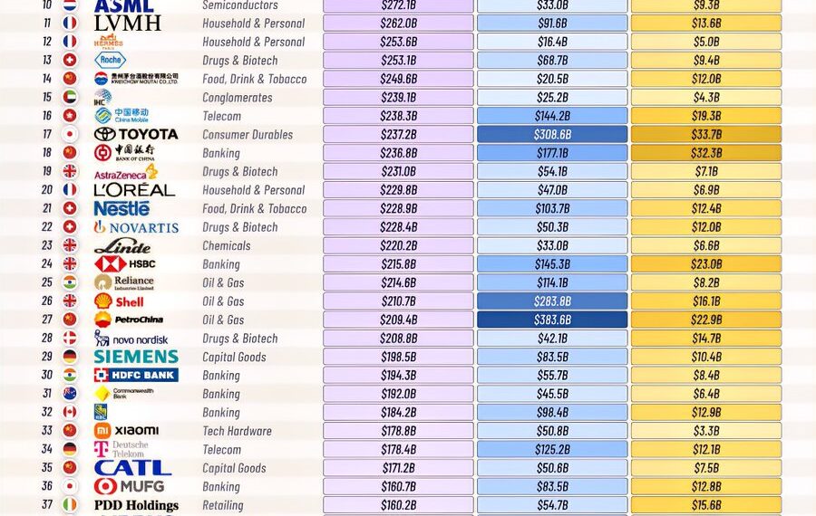 The 50 Largest Companies Outside the U.S. in 2025
