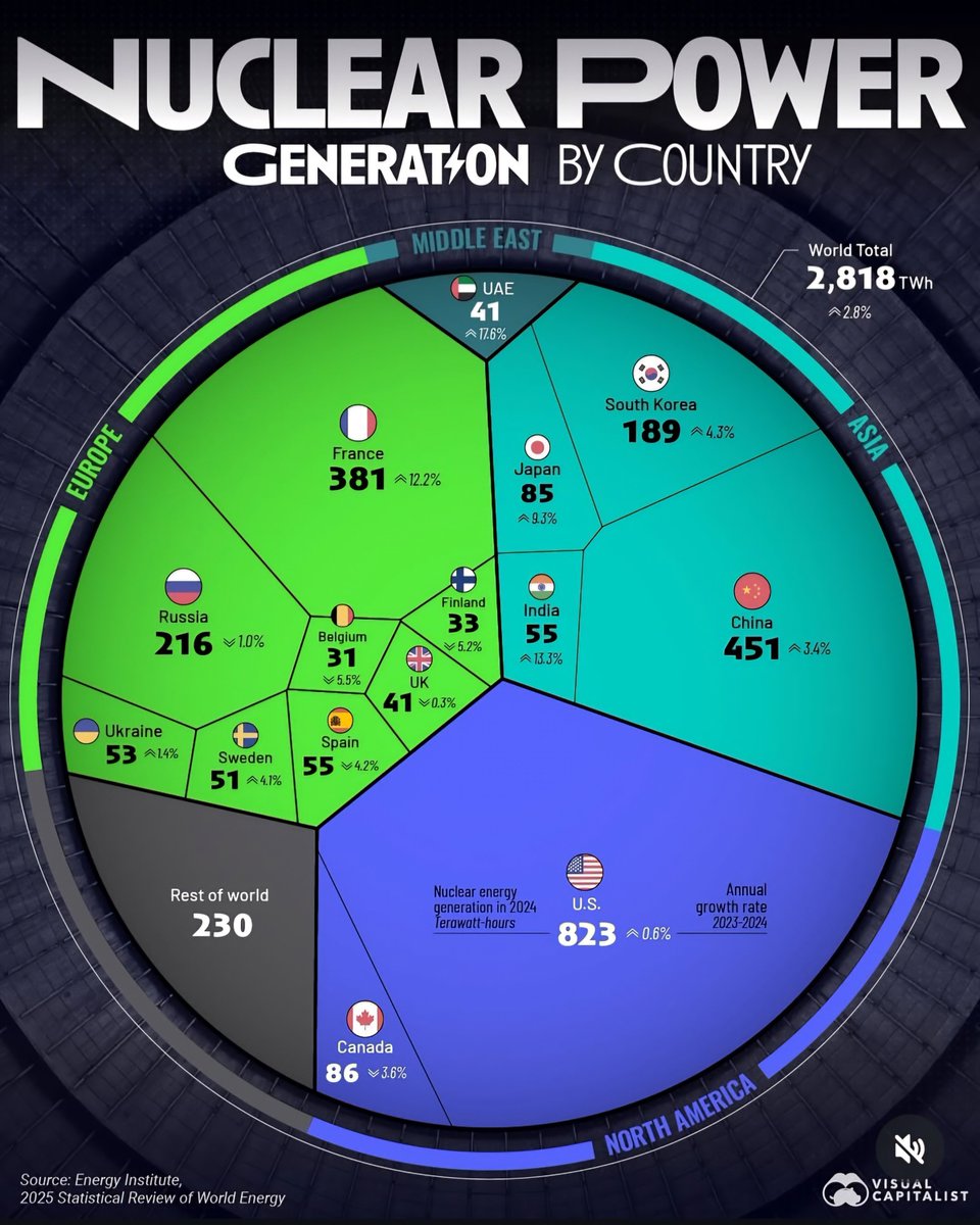 Nuclear Power Generation by Country