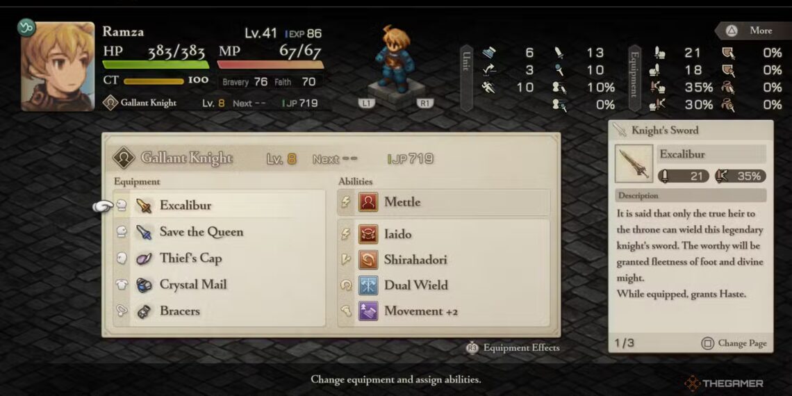 Top Ramza Build in FFT: The Ivalice Chronicles for Completing and Solving