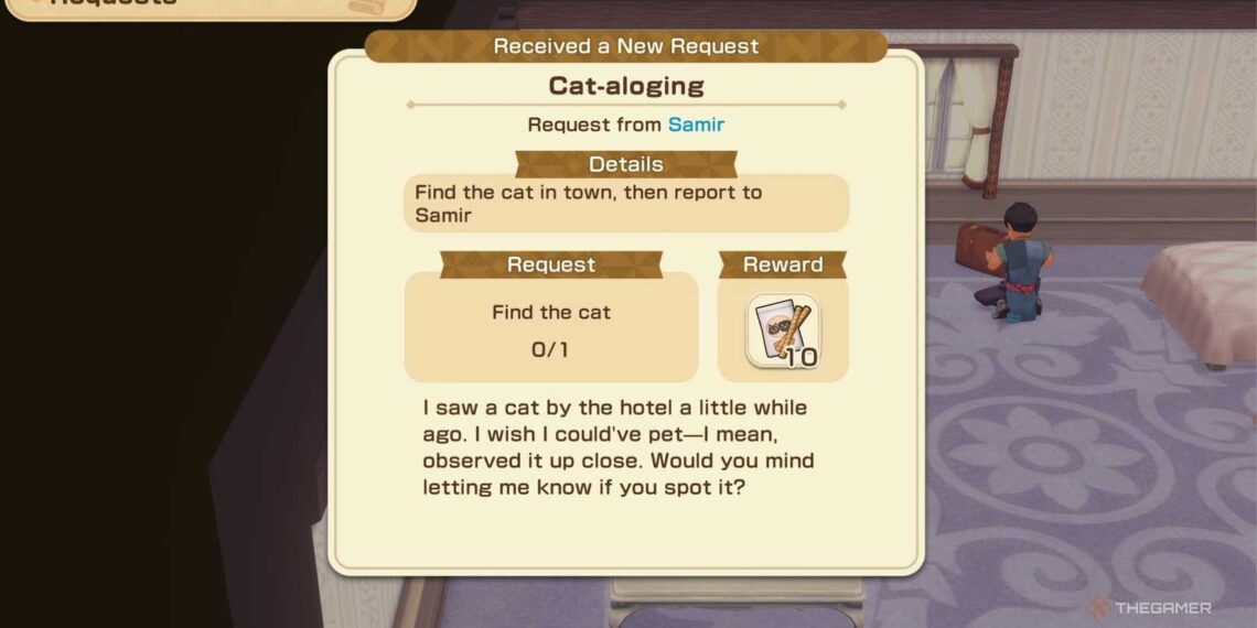 Where To Find Samir's Cat in Story of Seasons: Grand Bazaar During Completing and Solving