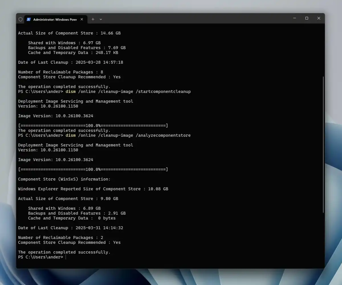 Disk cleanup via Terminal
