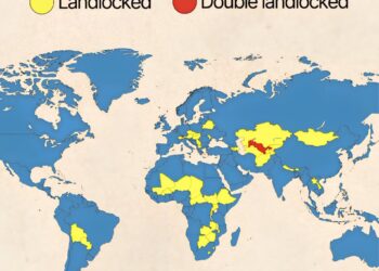 Total 49 Landlocked Countries.

2 Trapped twice: Uzbekistan and Liechtenstein

P