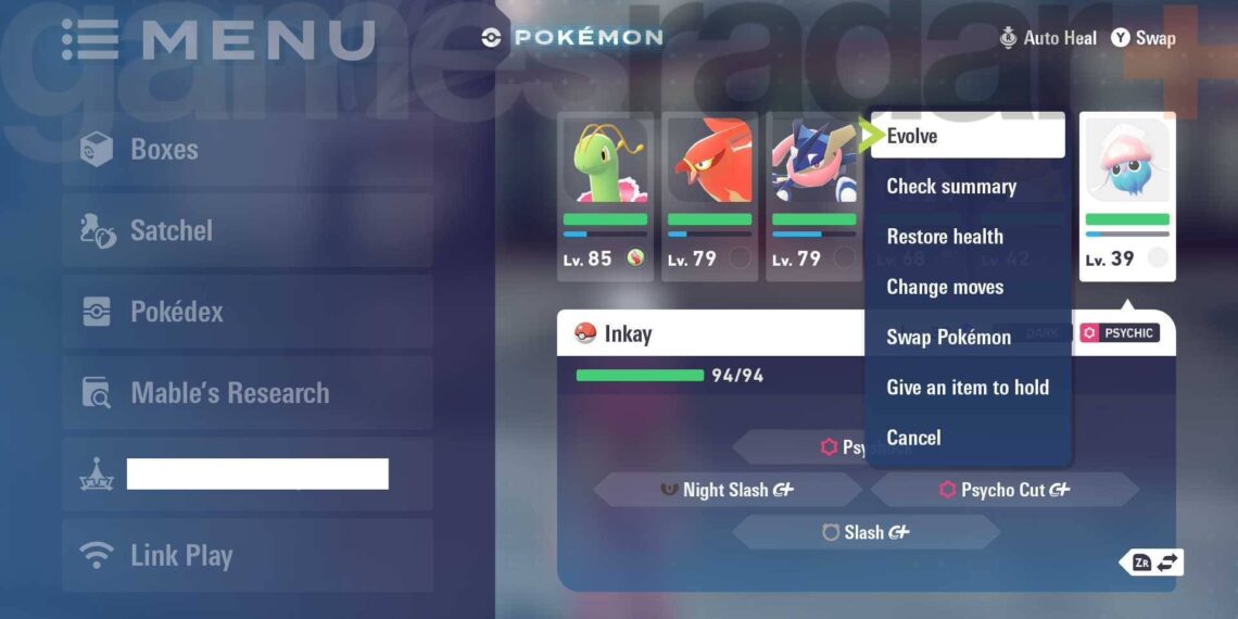 Evolving Inkay in Pokémon Legends: Z-A – Step-by-Step Guide