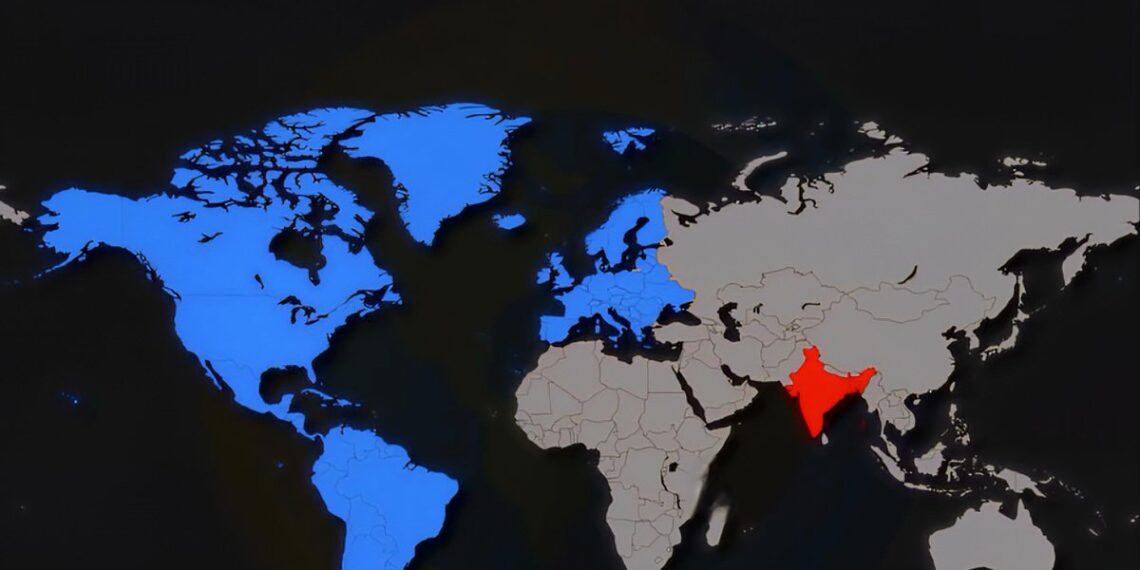 The Countries in Blue have an Equal Population to the Countries in Red