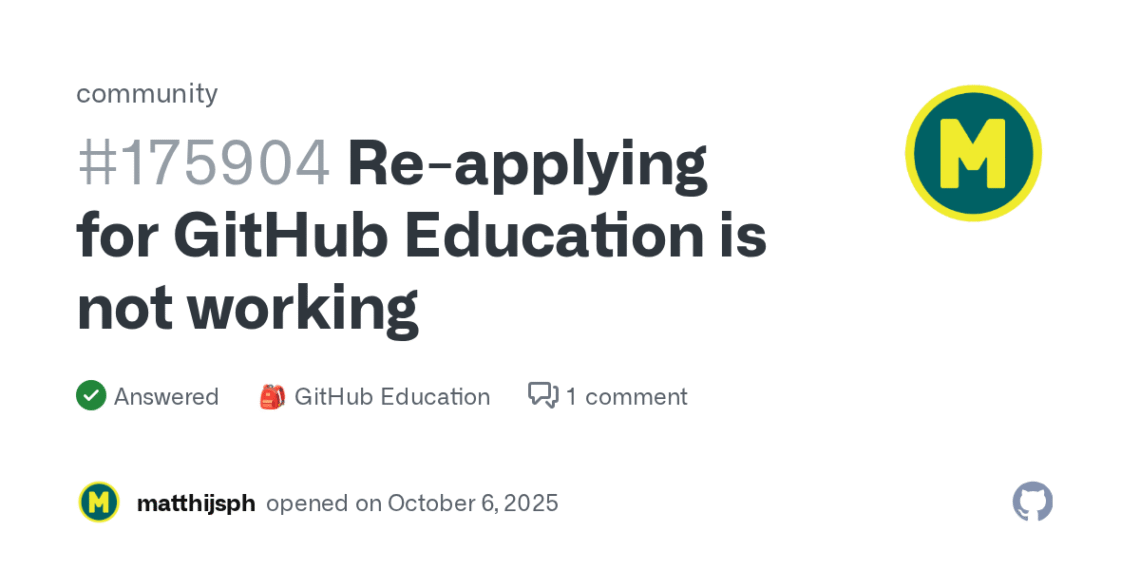 How To Fix Re-Applying for GitHub Education Not Working