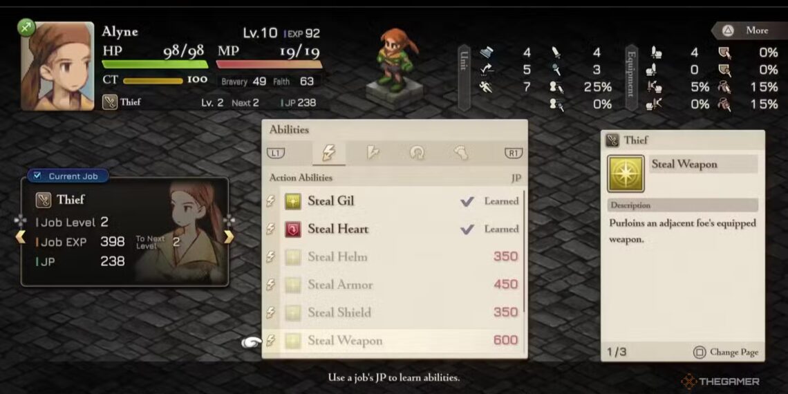 How To Steal in Final Fantasy Tactics: The Ivalice Chronicles - Solving Strategies