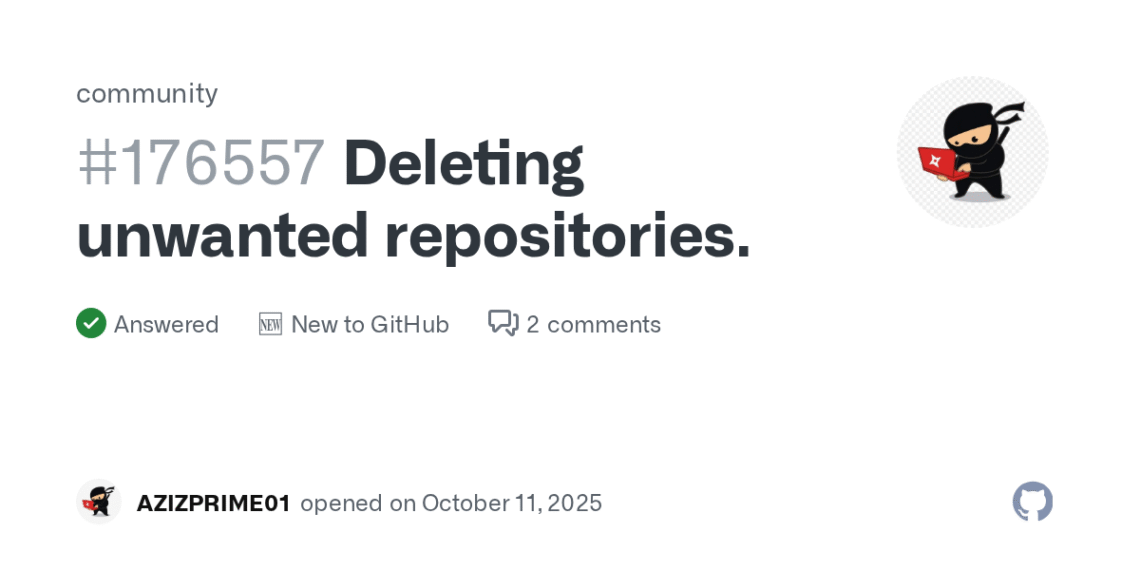 How to Delete Unwanted Repositories on GitHub