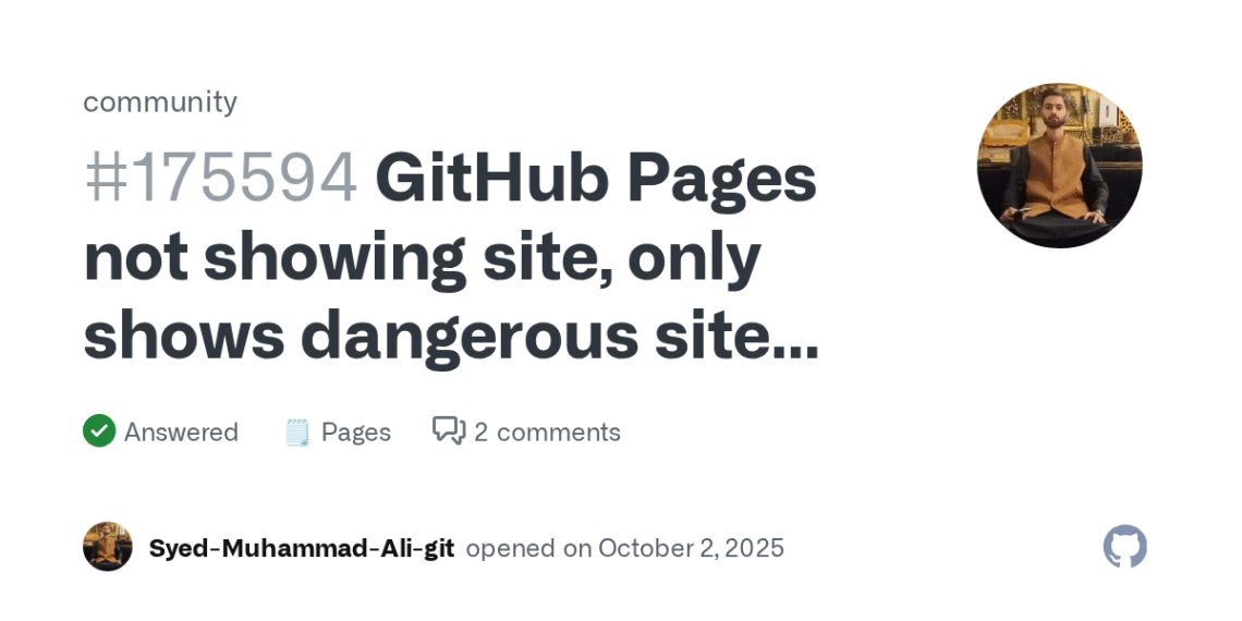 How to Fix GitHub Pages Dangerous Site Warning and Load Your Site