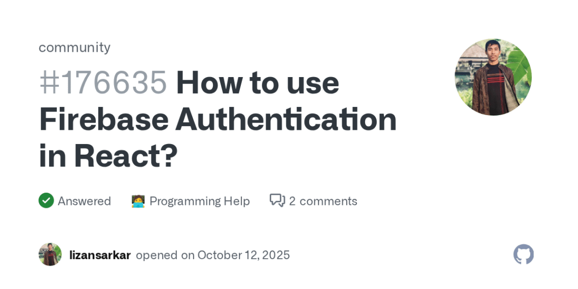 How to Implement Firebase Authentication in React Apps on GitHub