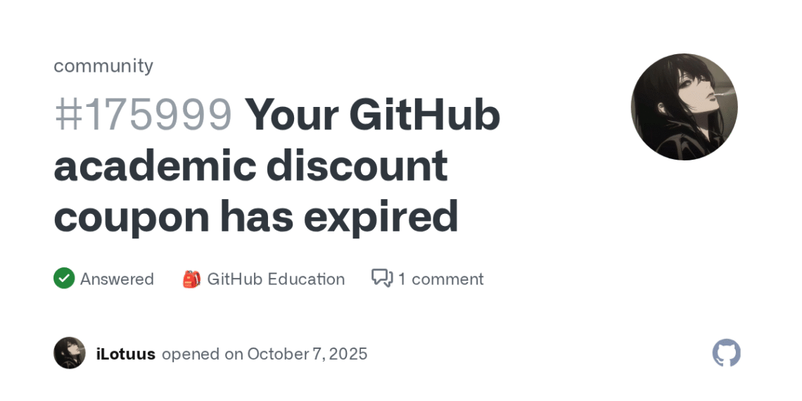 How to Renew Your GitHub Academic Discount Coupon