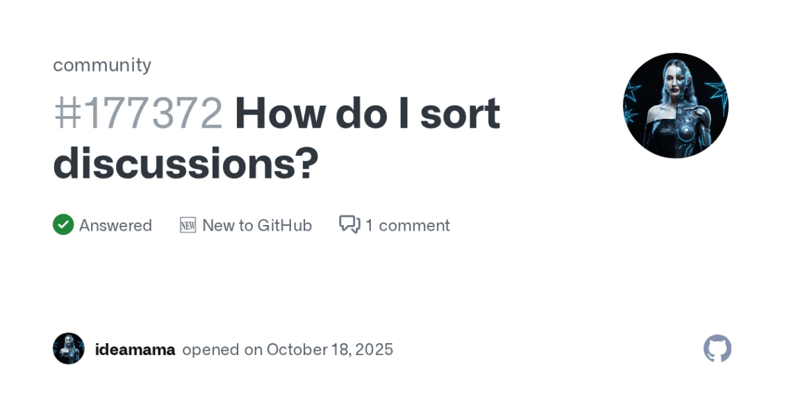How to Sort Discussions on GitHub