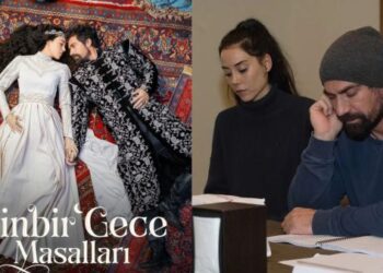 İbrahim Çelikkol and Cansu Dere Stun in First Binbir Gece Masalları Poster