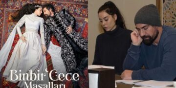 İbrahim Çelikkol and Cansu Dere Stun in First Binbir Gece Masalları Poster