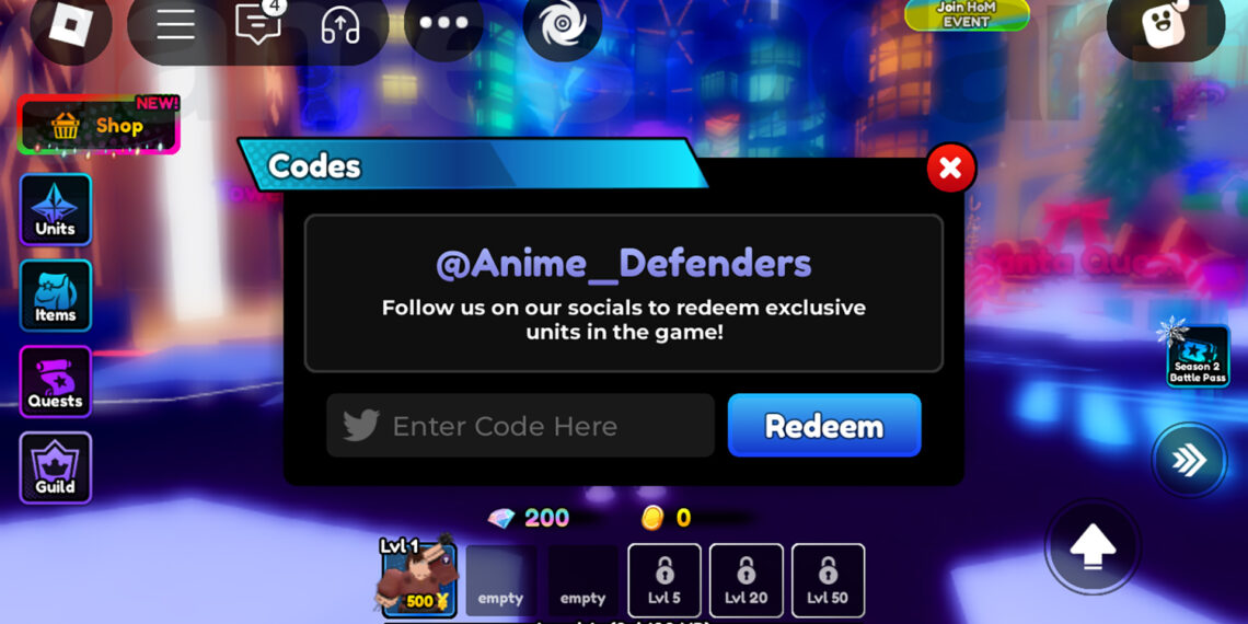 Anime Defenders Cheat Codes & Rewards List (October 2025)