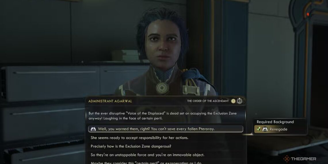 Should You Let the Unhappy Use the Exclusion Zone in Outer Worlds 2?