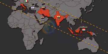 Fun fact: All countries starting with letter "I" are in a straight line