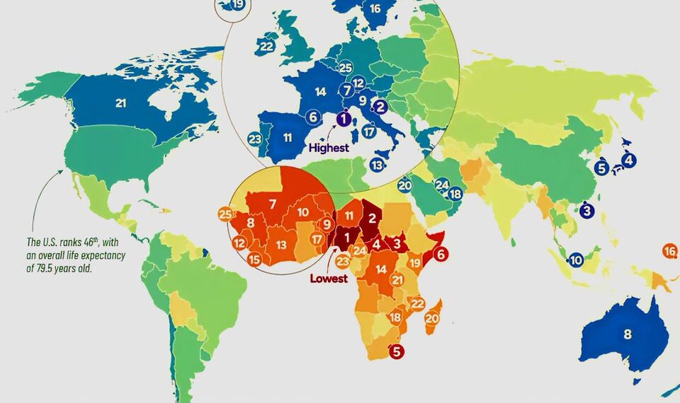 World's Highest & Lowest Life Expectancy