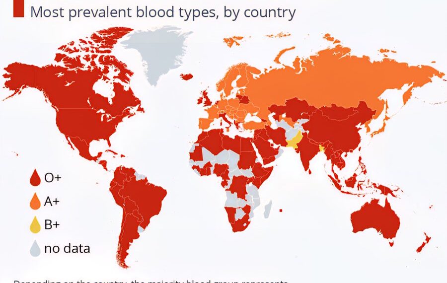 The Most Common Blood Types Around the World